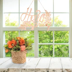 8 in. Handcrafted Pastel Florals in Rope Basket