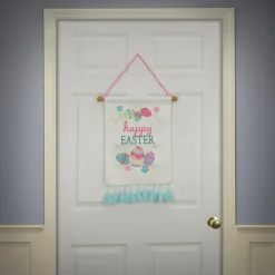 19 in. Happy Easter with Eggs Hanging Banner Decoration