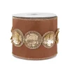 4 in. HGTV Home Collection Sequin Beaded Taffeta Ribbon, Brown