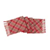 72 in. HGTV Home Collection Bias Cut Red Plaid Table Runner