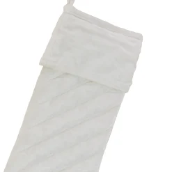 19 in. HGTV Home Collection Quilted Velvet Stocking, Ivory