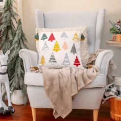 18 in. HGTV Home Collection Evergreen Forest Christmas Pillow