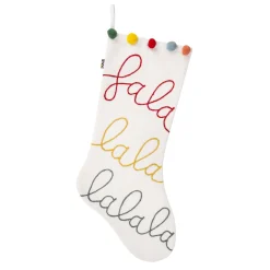 20 in. HGTV Home Collection White Fa La La Stocking
