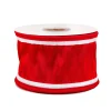 3 in. HGTV Home Collection Dupioni Double-Sided Ribbon, Red & White