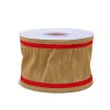 3 in. HGTV Home Collection Dupioni Double-Sided Ribbon, Gold & Red