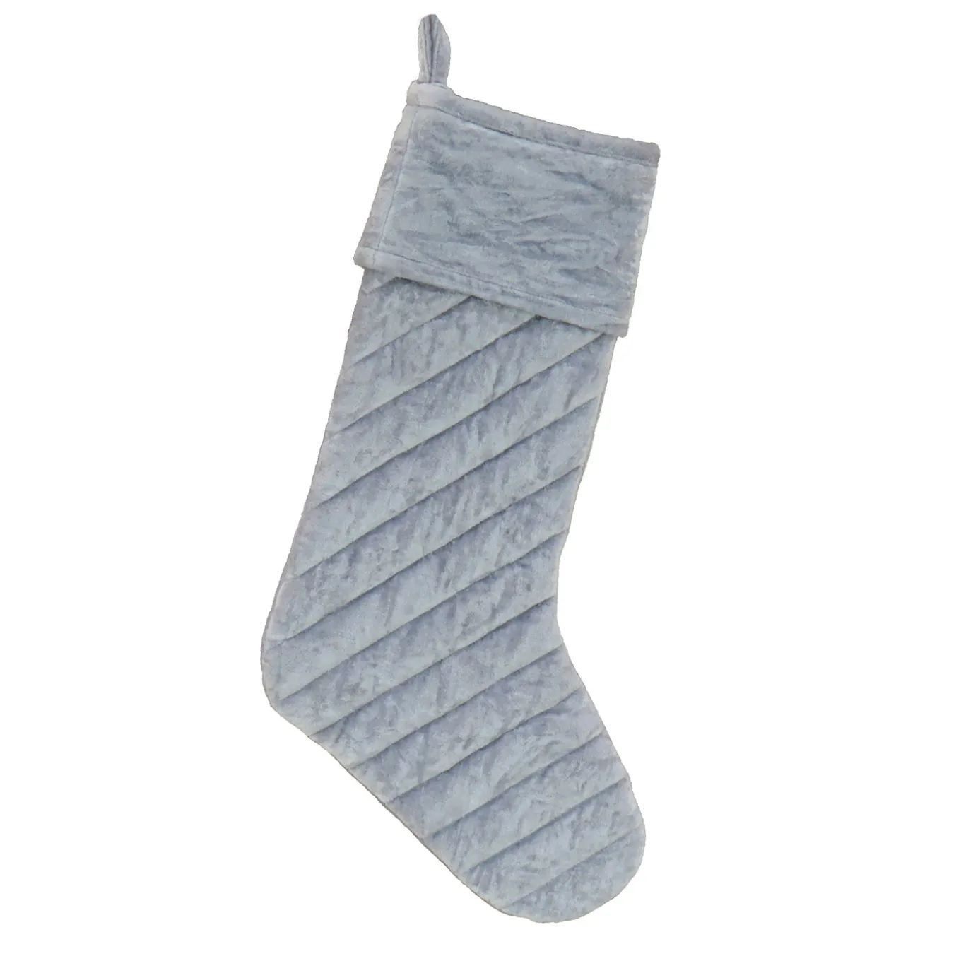 19 in. HGTV Home Collection Quilted Velvet Stocking, Silver