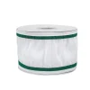 3 in. HGTV Home Collection Dupioni Double-Sided Ribbon, White & Green