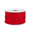 3 in. HGTV Home Collection Dupioni Button Ribbon, Red