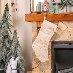 20 in. HGTV Home Collection Fringe and Sequin Stocking