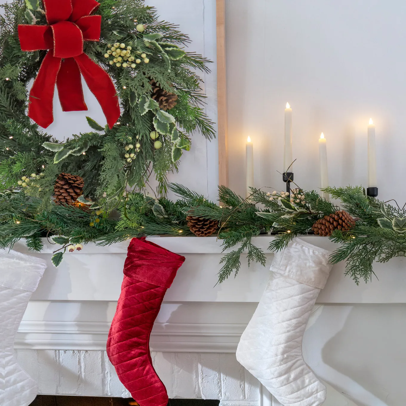 19 in. HGTV Home Collection Quilted Velvet Stocking, Blue