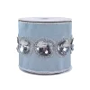 4 in. HGTV Home Collection Sequin Beaded Taffeta Ribbon, Blue