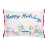 20 in. HGTV Home Collection Embroidered Happy Holidays Pillow