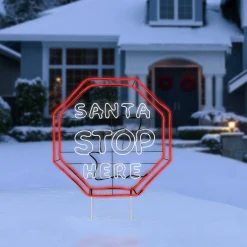 44 in. LED Light Strip “Santa Stop Here in. Sign