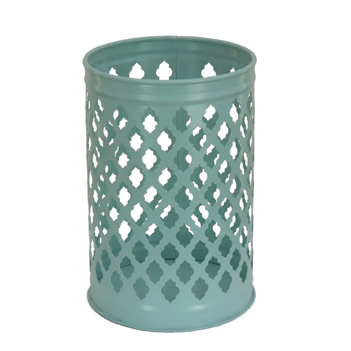 12 in. Modern Design and Finish Gossamer Green Outdoor Lantern Candleholder