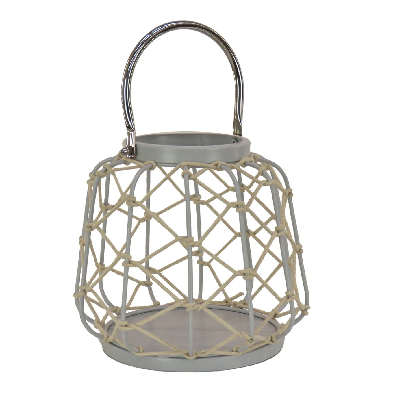 10 in. Modern Design and Finish Glacier Gray Outdoor Lantern Candleholder