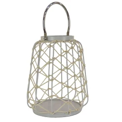 12 in. Modern Design and Finish Glacier Gray Outdoor Lantern Candleholder