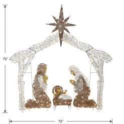 72 in. Nativity Scene with White LED Lights
