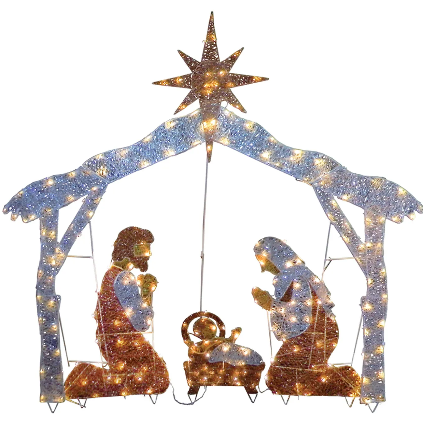 72 in. Nativity Scene with White LED Lights
