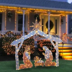 72 in. Nativity Scene with White LED Lights