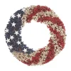 19 in. Patriotic Wreath with Red White and Blue Berry Clusters White Stars