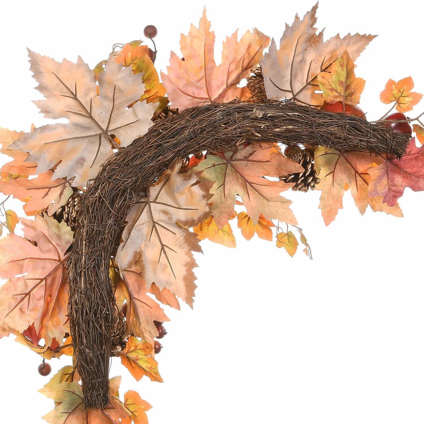 30 in. 2-Piece Fall Door Corners with Maple Leaves, Pine Cones, Pomegranates, Berry Clusters