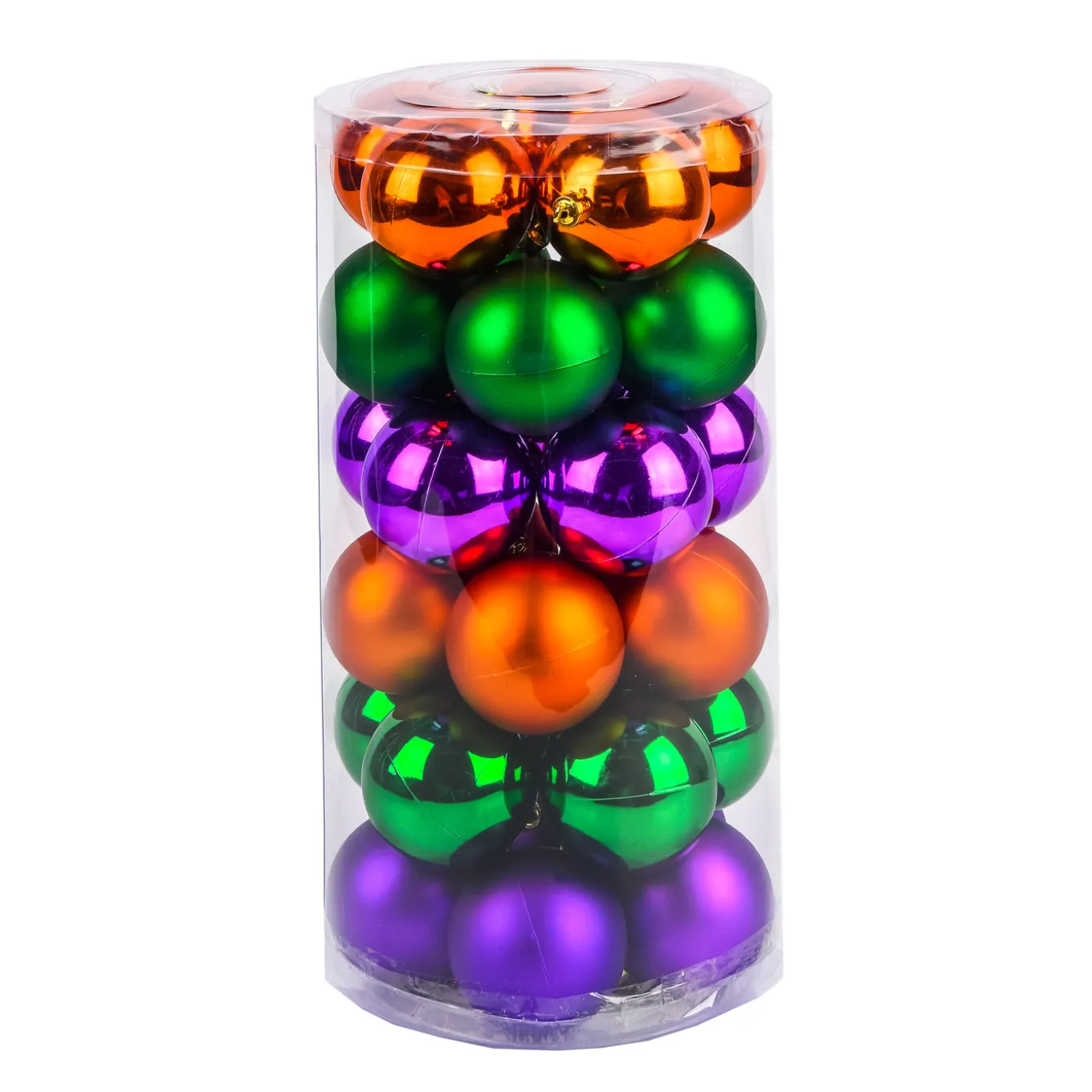 12 in. 30-Piece Halloween Orange, Green, Purple Globe Shape Ornament Set