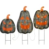 35 in. 3-Piece Halloween Pre-Lit Menacing Jack O Lantern Trio with LED Lights