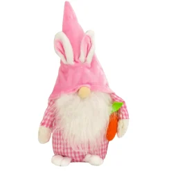 11 in. Pink Easter Bunny Gnome Table Decoration
