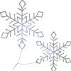24 in. Pre Lit Diamond Tip Snowflake Decorationvwith Cool White LED Lights