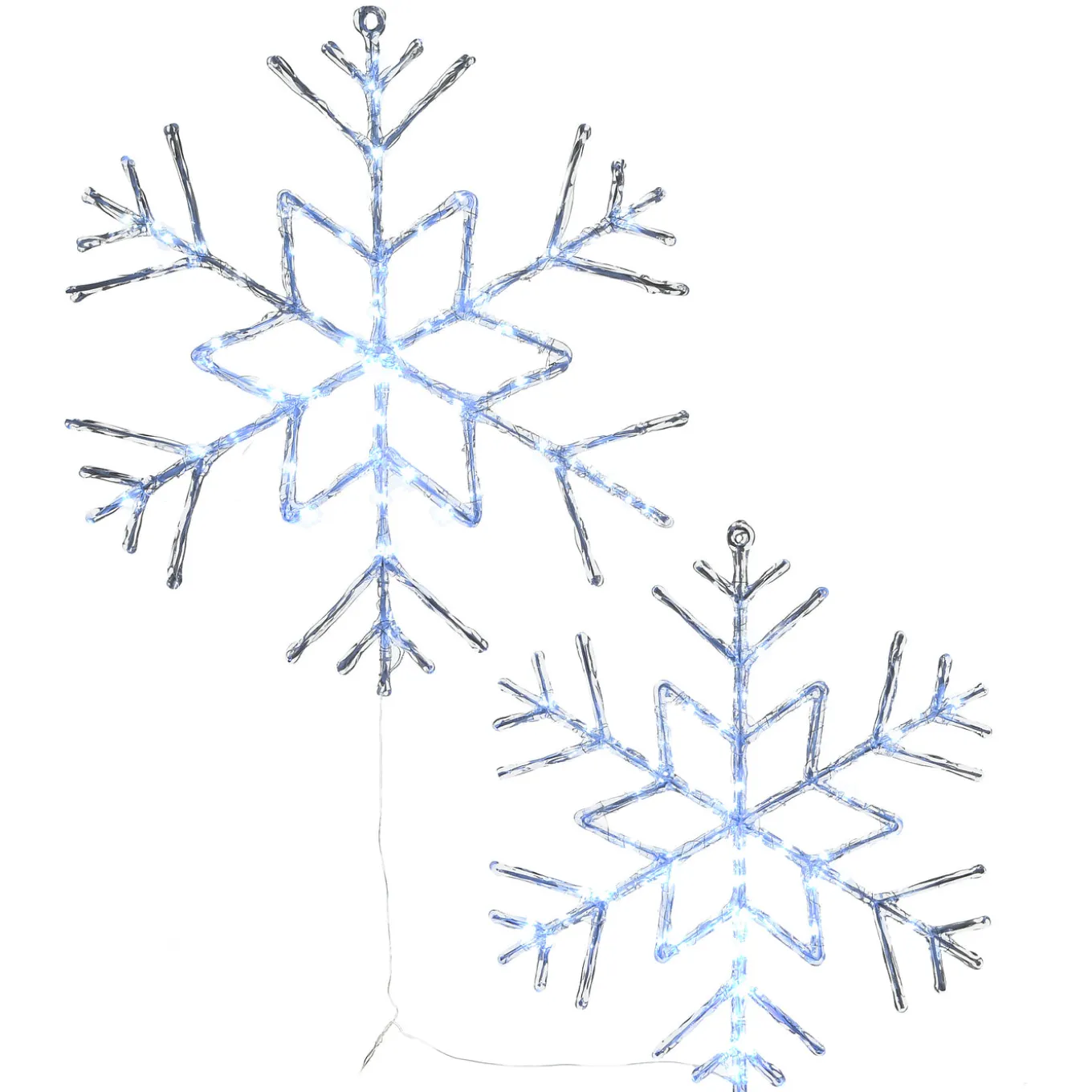 24 in. Pre Lit Six Point Star Snowflake Decoration with Cool White LED Lights