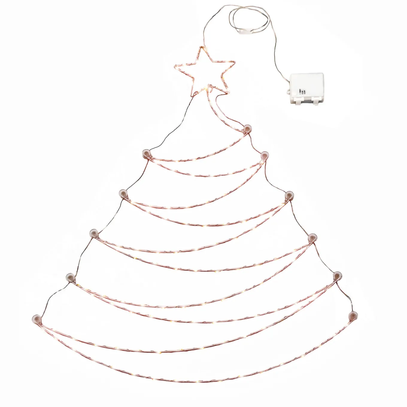 37 in. Pre-Lit Artificial Silver Christmas Tree, Hanging Metal Wire Decoration with Warm White LED Lights