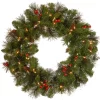 24 in. Pre-Lit Crestwood Spruce Wreath with Twinkly LED Lights