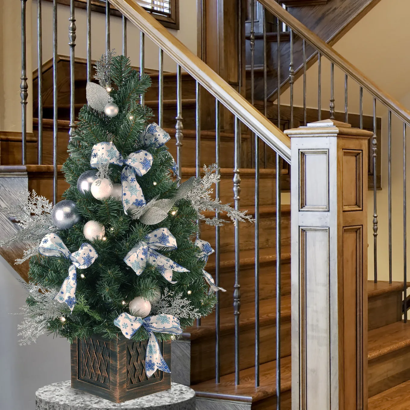 40 in. Pre-Lit Decorative Collection Ornament Tree with Clear Lights