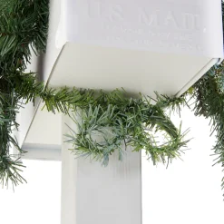 36 in. Pre-Lit Frosted Arctic Spruce Mailbox Swag with LED Lights