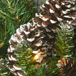 24 in. Pre-Lit Frosted Berry Wreath with Clear Lights, Plug-In