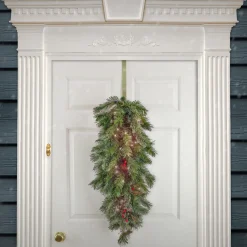 36 in. Pre-Lit Glistening Pine Teardrop with LED Lights