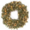 24 in. Pre-Lit Glittery Bristle Pine Wreath with Twinkly LED Lights