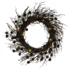 24 in. Pre-Lit Halloween Deadwood Twig Wreath with LED Lights