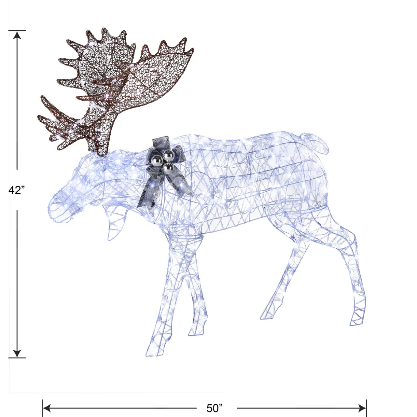 50 in. Pre-lit Moose Decoration
