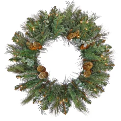 30 in. Pre-Lit North Conway Wreath with Clear Lights