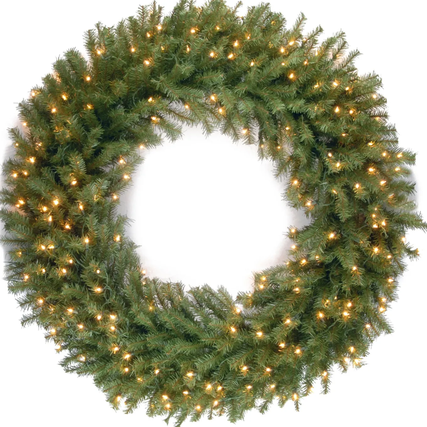 48 in. Pre-Lit Norwood Fir Wreath with Warm White LED Lights