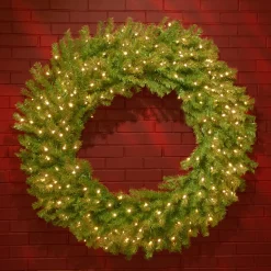 48 in. Pre-Lit Norwood Fir Wreath with Warm White LED Lights