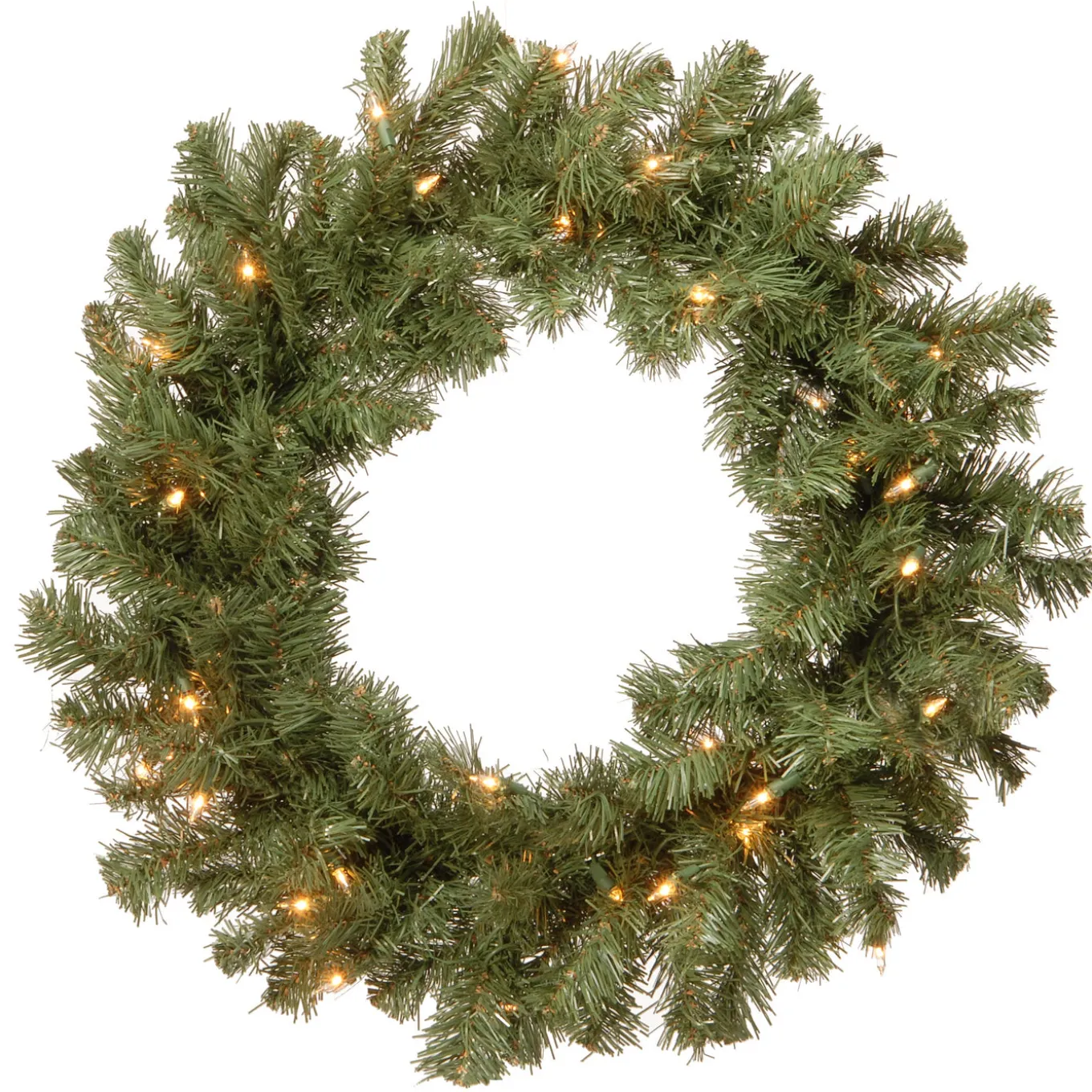 24 in. Pre-Lit Promotional Fir Wreath with Clear Lights