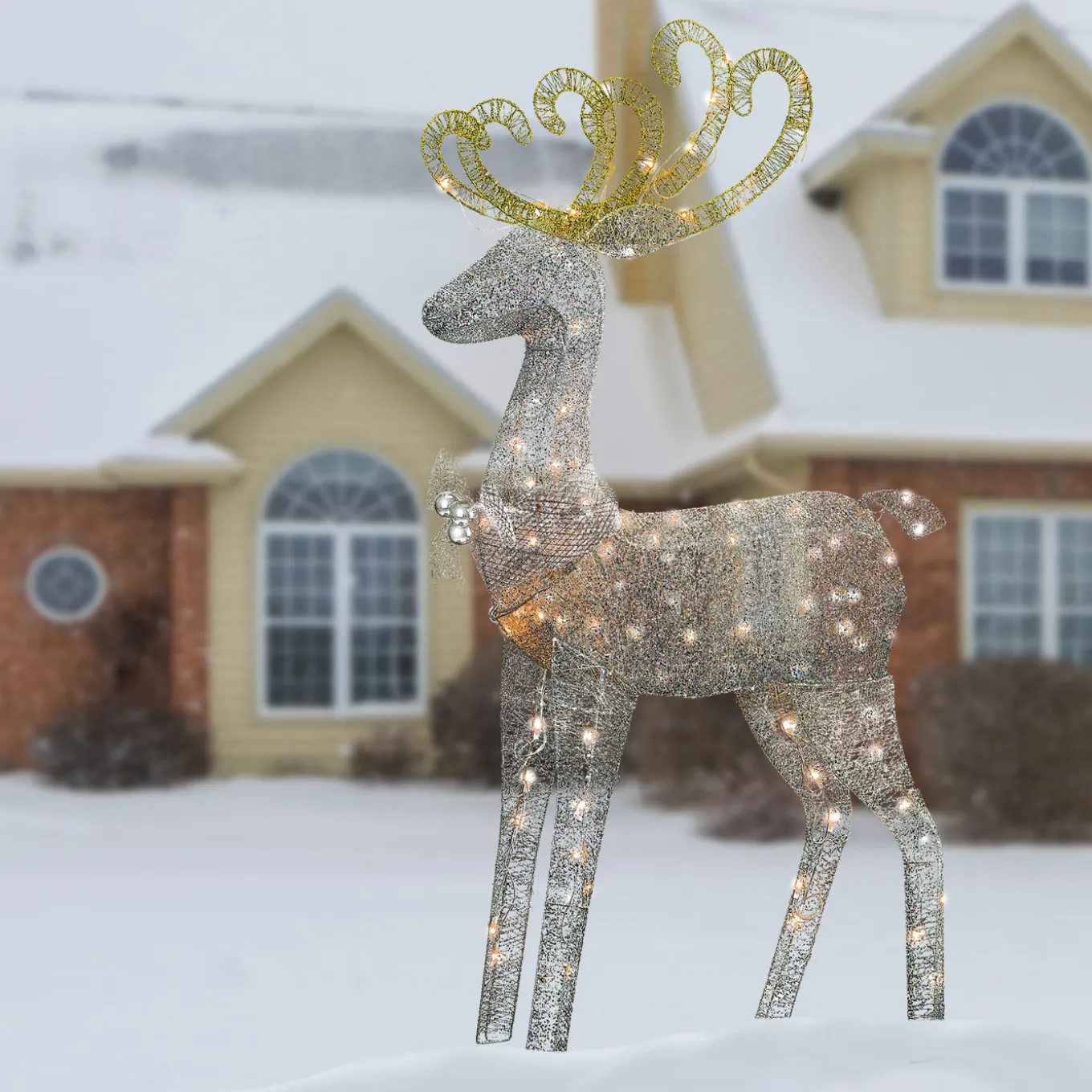 60 in. Reindeer Decoration with Clear Lights