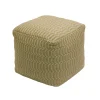 16 in. Sand Hand Woven Pouf Ottoman