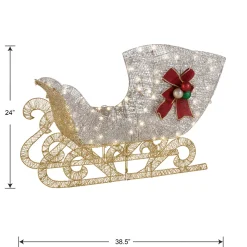 38 in. Santas Sleigh with LED Lights