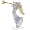 48 in. Silver Angel Decor with White LED Lights
