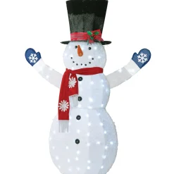 72 in. Snowman Decoration with White LED Lights