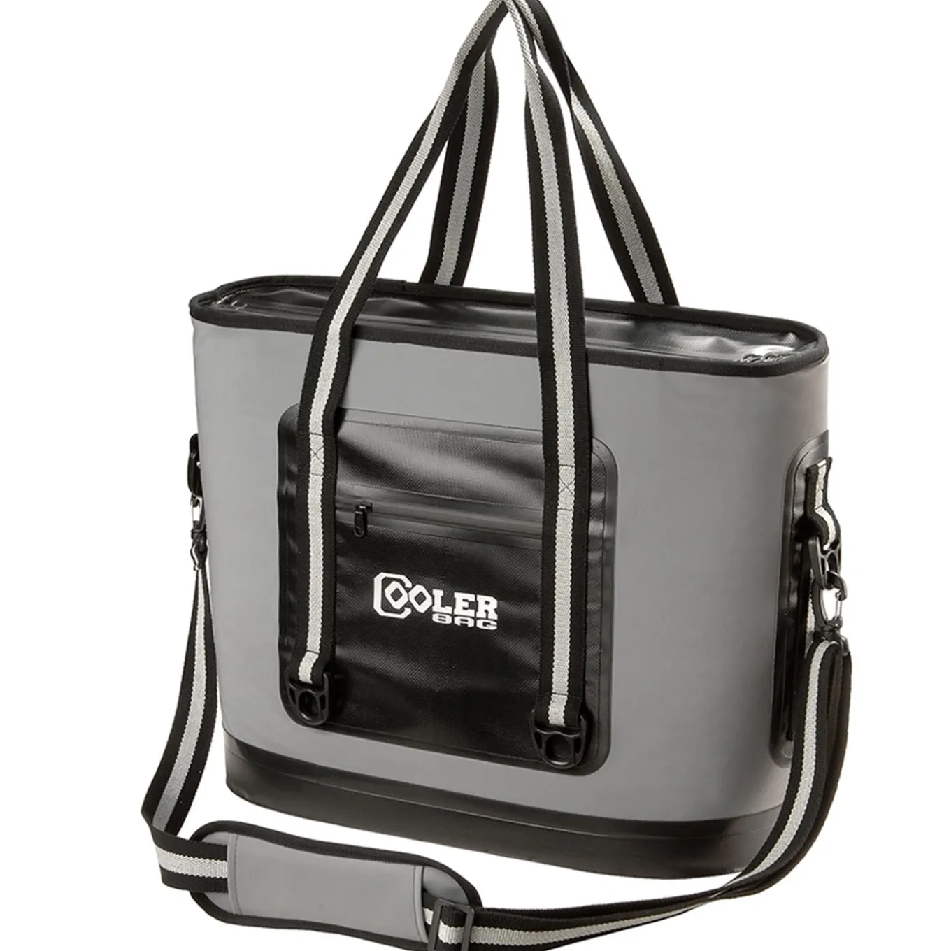 16 in. Soft Sided Cooler Bag Gray with Black Trim