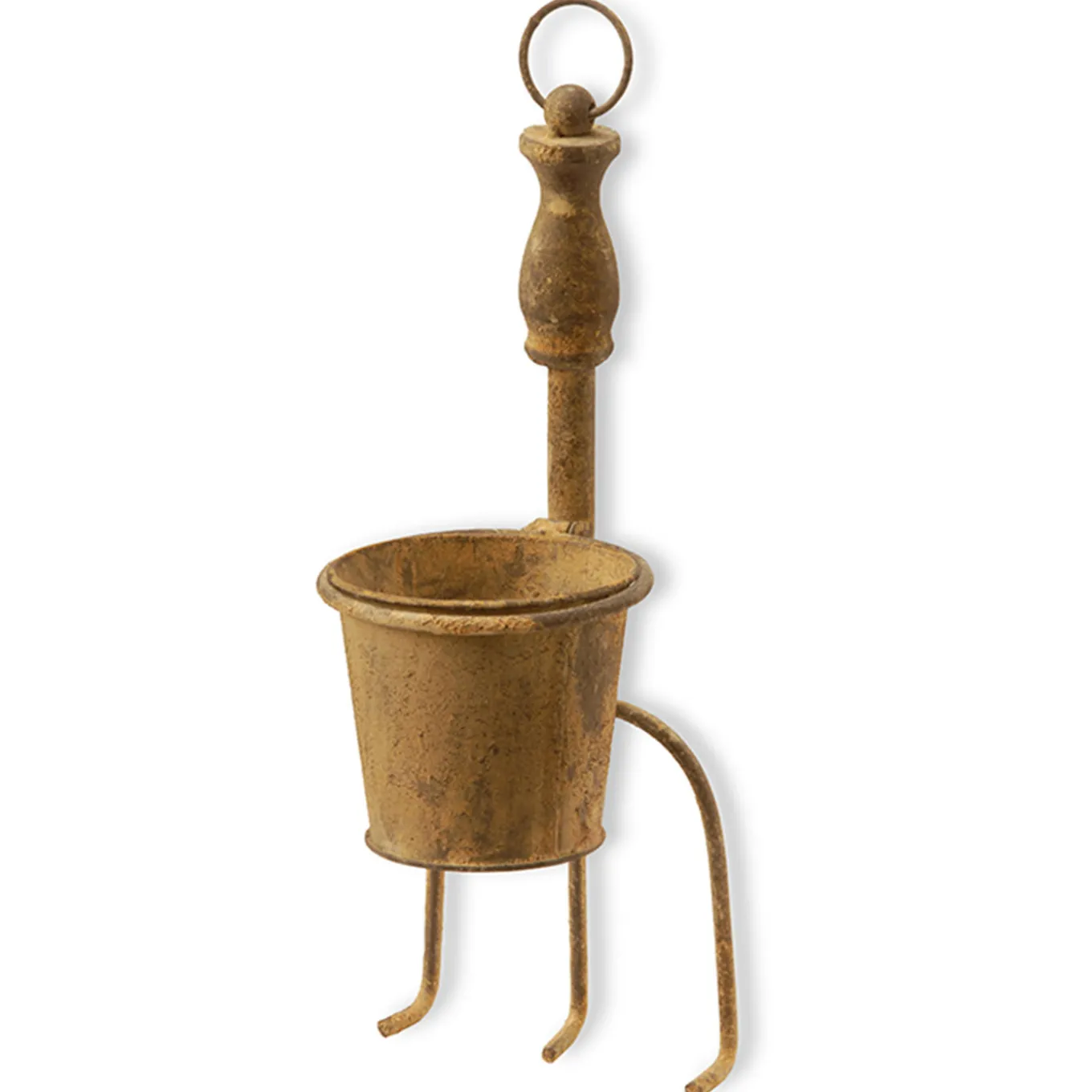 15 in. Spring Garden Tool Metal Fork Flowerpot